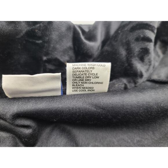 Laurel Rose Country Blk Crushed Velvet Robe Women L Pocket‎ Belt Oversize Unisex - Picture 7 of 8